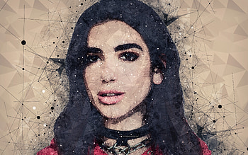 Dua lipa, beautiful, potrait, cartoon, girl, smile HD wallpaper