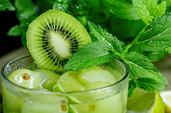 Kiwi, Food, Drops, Glass, Fruit, Drink, Beverage, Mint HD wallpaper