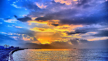 Beautiful Sea Sunset, sunset, sea, nature HD wallpaper