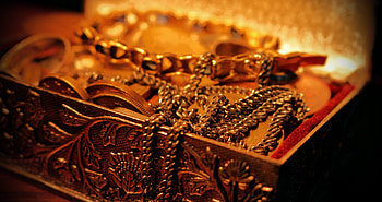 Jewelry box, Gold HD wallpaper