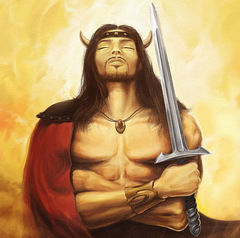 Warrior Prayer, sword, abstract, fantasy, , warrior HD wallpaper