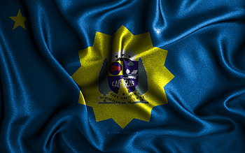Caieiras flag, , silk wavy flags, brazilian cities, Day of Caieiras, Flag of Caieiras, fabric flags, 3D art, Caieiras, cities of Brazil, Caieiras 3D flag HD wallpaper