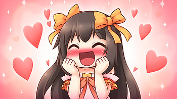 Kawaii Cute Anime Girl, kawaii, cute, Happy, Anime, girl, anime girl, cute anime HD wallpaper