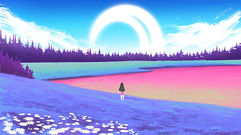A World Of Colorful Dreams Girl Standing Tall, artist, artwork, digital-art, deviantart HD wallpaper