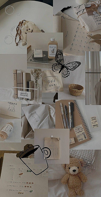 Aesthetic, beige, white HD phone wallpaper