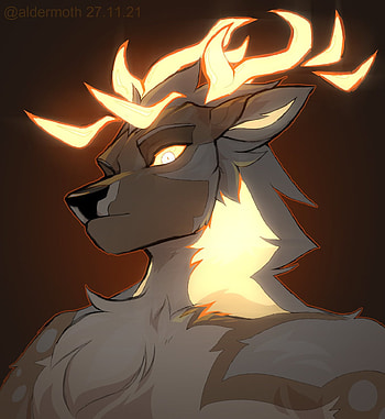 Deer Glowing, furry, arte HD phone wallpaper