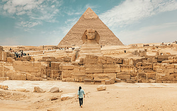 The Great Sphinx, Person walking near, Macbook Air , Ancient monument HD wallpaper