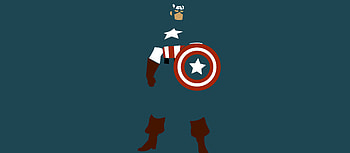 Captain America, digital art, minimalism HD wallpaper