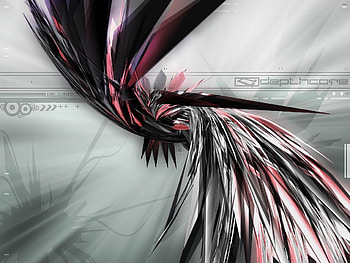 Outside, feathered, gray, grey, 3d, red HD wallpaper