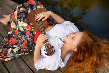 Ukulele beauty, Musical , Strumming serenity, Harmonious visuals HD wallpaper