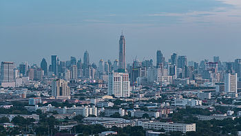 Bangkok Skyline, Timelapse aerial view, Modern office buildings, Condominium HD wallpaper