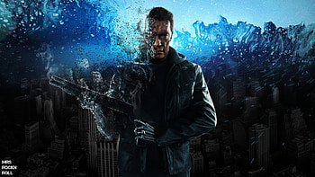 Terminator's legacy, Cybernetic soldier, Intense battle, Futuristic action HD wallpaper