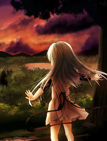 Artwork, outdoor, forest, anime girl, original HD phone wallpaper