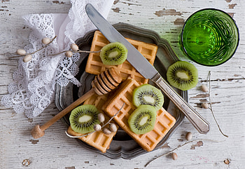 Freshly made waffles, Homemade goodness, Tantalizing aroma, Sweet temptation HD wallpaper