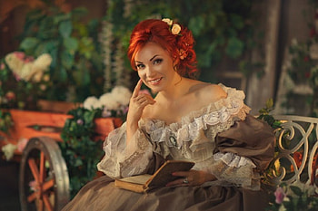 beautiful painting, redhead, women, painting, abstract HD wallpaper