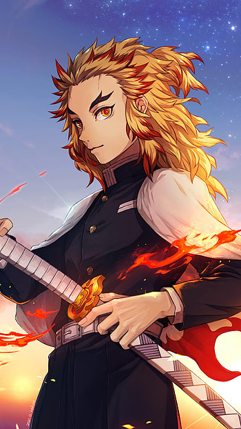 Kyojuro rengoku, sky, art HD phone wallpaper