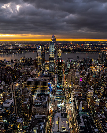 Cities, Building, Horizon, Night City HD phone wallpaper