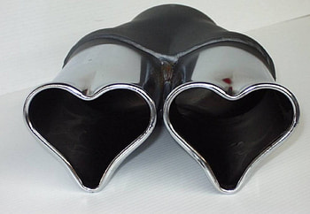Twin Heart Exhaust, hearts, exhaust, car HD wallpaper