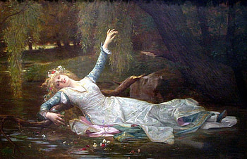 Ophelia by Millais, water, art, millais, painting, ophelia, pictura, girl HD wallpaper