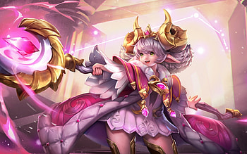 Fantasy girl, pink, horns, anime, fantasy, cute, girl, manga HD wallpaper