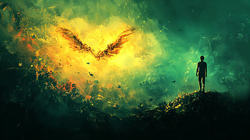 Wings of Hope: A Journey, hope, fantasy, wings, silhouette, colors HD wallpaper