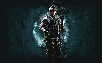 Lesion, Rainbow Six Siege, blue stone background, Lesion Rainbow Six, Tom Clancys Rainbow Six, Tom Clancys characters, Lesion character HD wallpaper