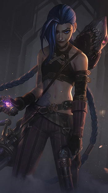 Jinx, League of Legends, Arcane crossover, Mobile artwork HD phone wallpaper