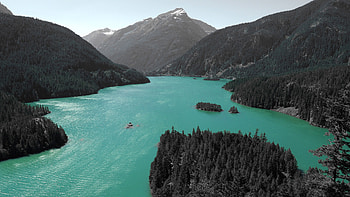 Lake In The Middle Of Mountains, lake, nature, mountains HD wallpaper