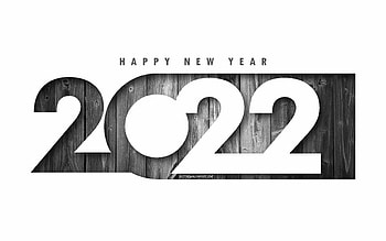 2022 New Year, gray wooden background, wooden numbers, Happy New Year 2022, white background, 2022 paper background, New Year 2022, 2022 concepts HD wallpaper