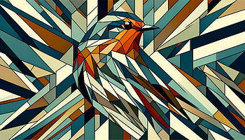 Geometric Robin Art -, robin, european robin, bird, geometry, Abstract HD wallpaper