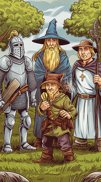 Epic Friends: A Whimsical Adventure, friends, medieval, fantasy, wizard HD phone wallpaper
