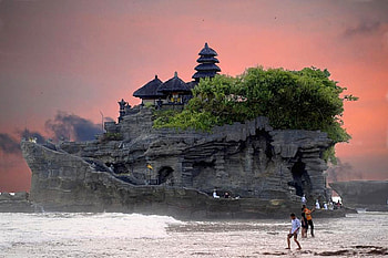 Temple on Rock, , temple, cool, rock, beach HD wallpaper