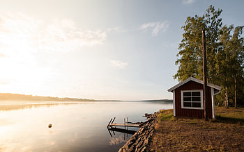 Landscape, Houses, Rivers HD wallpaper