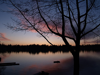 beautiful sunset, pink, beautiful, lake, sunset HD wallpaper