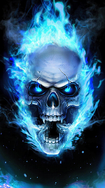 Fire Skull Live for Android, Skull On Fire HD phone wallpaper