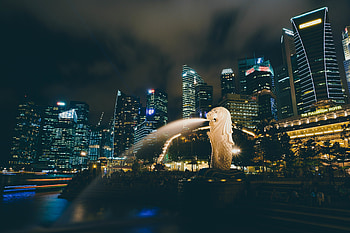 Cities, Fountain, Skyscrapers, Singapore HD wallpaper