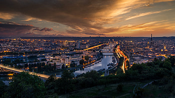 Cities, Rivers, City, Building, Lights, View From Above HD wallpaper