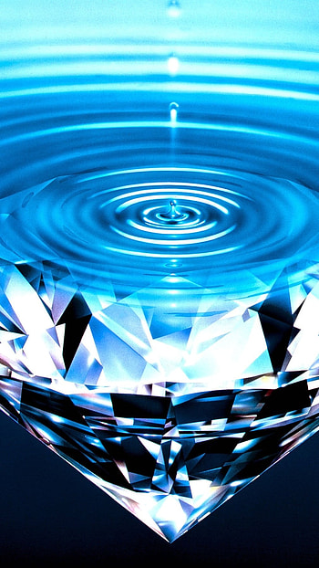 Blue Diamond, Water, Crystal, diamond HD phone wallpaper