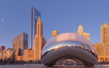 Chicago Bean, Abstract architecture, City reflection, Top bean backgrounds HD wallpaper