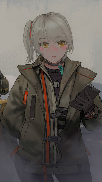yellow eyes, white hair, Anime, Original HD phone wallpaper