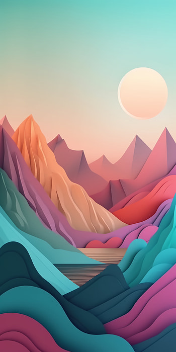 AI Art, artistic, mountain HD phone wallpaper