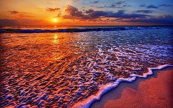 Sea Waves OnBeach, sea, waves, nature, beach, sunset HD wallpaper