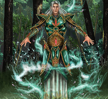 Elven magic, magic, abstract, fantasy, man, , elf, forest HD wallpaper