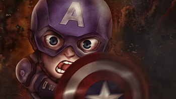 Chibi Captain America, captain-america, superheroes, artwork, artist, digital-art, behance HD wallpaper