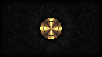 Black logo gold, abstract, logo, black and white, textures, grunge, brand HD wallpaper
