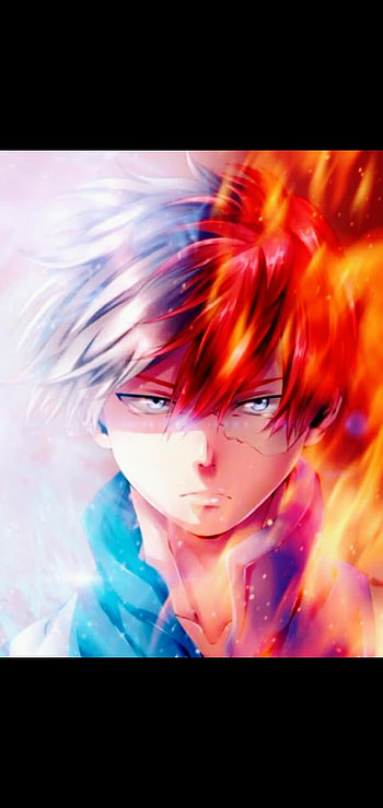 Shoto Todoroki, red hair, cool, mha, cold, hot, face, white hair, boku no hero academia, manga, my hero academia, anime HD phone wallpaper