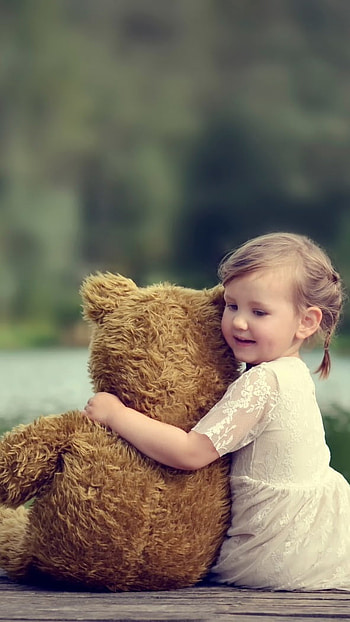 Cute Teddy Bear, Cute Girl, Teddy HD phone wallpaper