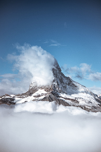 Nature, Clouds, Snow, Mountain, Vertex, Top HD phone wallpaper