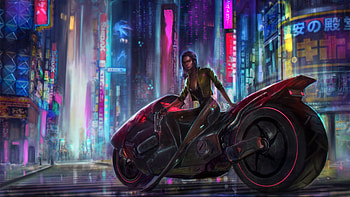 Cyberpunk Girl Biker 2020, artist, artwork, cyberpunk, artstation HD wallpaper