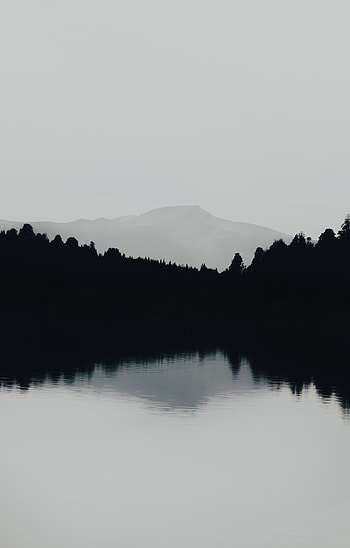 Landscape, Nature, Mountain, Lake, Fog, Bw, Chb HD phone wallpaper